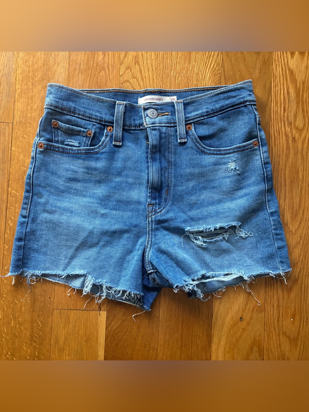 Levi’s Denim Distressed High-Rise Women’s Shorts - Blue